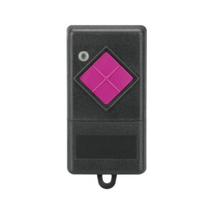 Dickert FHS10-01 Mini-Handsender 1-Kanal 40MHz FM, mit Batterie 23A, Gehäuse schwarzgrau, Tasten pink, LED grün