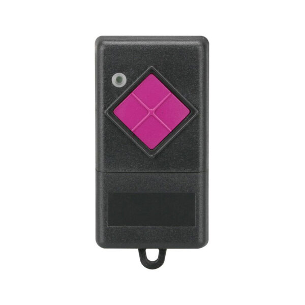 Dickert FHS10-01 Mini-Handsender 1-Kanal 40MHz FM, mit Batterie 23A, Gehäuse schwarzgrau, Tasten pink, LED grün