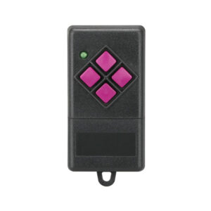 Dickert FHS10-02 Mini-Handsender 4-Kanal 40MHz FM, mit Batterie 23A, Gehäuse schwarzgrau, Tasten pink, LED grün