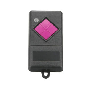 Dickert MAHS433-01 Mini-Handsender 1-Kanal 433MHz AM, mit Batterie 23A Linear-Code, Dip-Schalter, Gehäuse schwarzgrau, Tasten verkehrspurpur