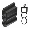 Gummiprofil für Opto-Sensoren, mit Dichtkammer, für 55/77mm Rollladen-/Rolltorprofile, mit Profil-Nut 5,5mm