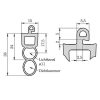 Gummiprofil für Opto-Sensoren, mit Dichtkammer, für 55/77mm Rollladen-/Rolltorprofile, mit Profil-Nut 5,5mm – Bild 2