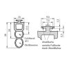 Gummiprofil für Opto-Sensoren, mit Dichtkammer, für 55/77mm Rollladen-/Rolltorprofile, mit T-Nut 9,5/7,5mm – Bild 2