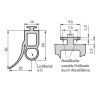 Gummiprofil für Opto-Sensoren, mit Dichtlippe, für 55/77mm Rollladen-/Rolltorprofile, mit T-Nut 9,5/7,5mm – Bild 2