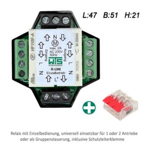 Relais mit Einzelbedienung 230V UP, universell einsetzbar: für 1 oder 2 Antriebe oder als Gruppensteuerung